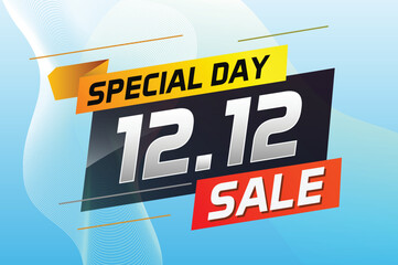 12.12 Shopping day sale banner background 12 December sale poster template vector illustration for use landing page, template, ui, web, mobile app, poster, banner, flyer, background