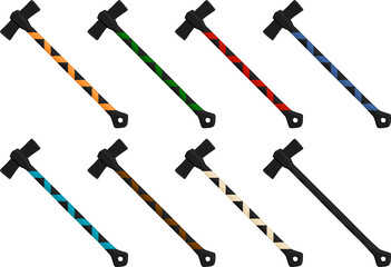 big kit steel axes with wooden handle