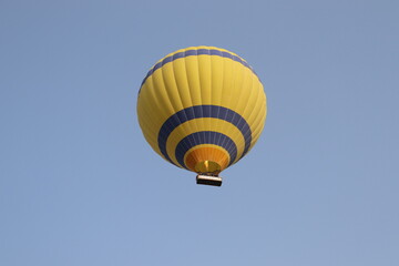 Hot air balloon at blue sky in Luxor, Egypt 