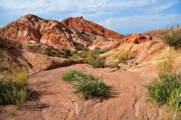 Beautiful mountain landscape in the canyon Fairy Tale, Kyrgyzstan