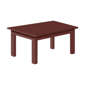 Brown Wood Table Isometric
