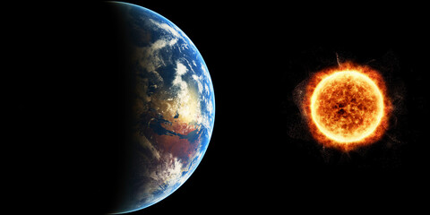 Planet Earth from space 3D illustration (Elements of this image furnished by NASA) 3d render