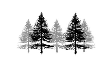 Obraz premium set of christmas trees l