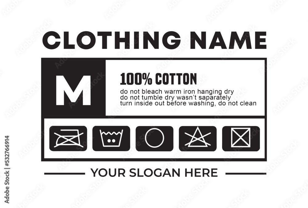 Wall mural Shirt or clothing tag design template