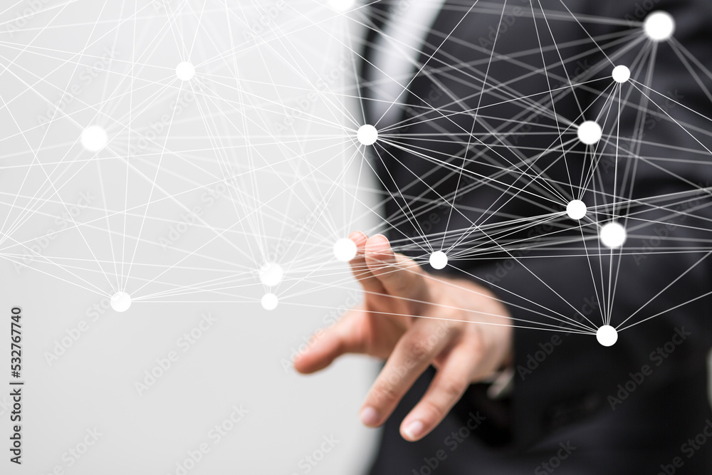 Poster conference digital network and data concept 3d