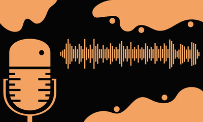 Abstract Podcast Flat color, background vector. Cover designs, banners, website, and social media. 