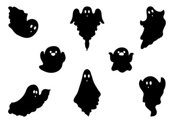 set of halloween ghosts