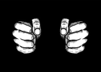 Hands Clenched Illustration