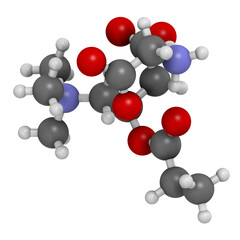 GPLC (glycine propionyl-L-carnitine) nutritional supplement molecule. 3D rendering.