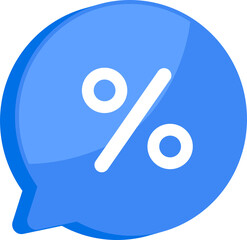 Blue notification mark symbol and social media communication message icon png transparent. 3D technology vector design. 3D rendering.