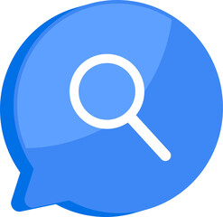 Blue notification mark symbol and social media communication message icon png transparent. 3D technology vector design. 3D rendering.