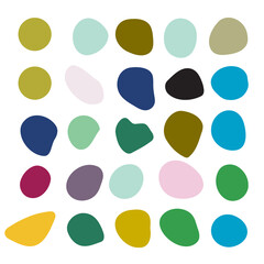 Liquid elements, mixed color shapes, organic bubbles