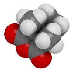 Cantharidin blister beetle poison molecule. 3D rendering.  Secreted by blister beetles, spanish fly, soldier beetles, etc.