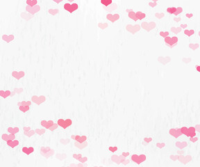 Beautiful Confetti Hearts Falling on Background. Invitation Template Background Design, Greeting Card, Poster. Valentine Day. Vector illustration