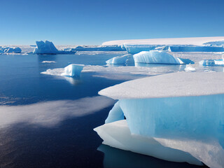 ijsbergen drijvend in de Antarctische oceaan