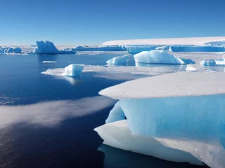 Gordijnen ijsbergen drijvend in de Antarctische oceaan © Metzae
