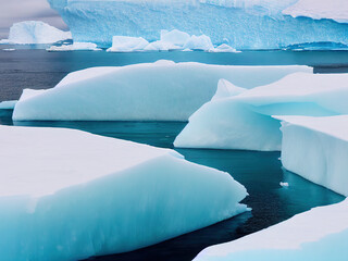 icebergs floating in the Antarctic ocean