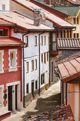 Fototapeta na wymiar Traditional houses in Cares route. Castilla Leon, Spain