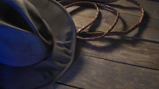 Travel Concept Background Indiana Jones Style Hat And The Whip