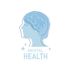 mental health logo isolated white background