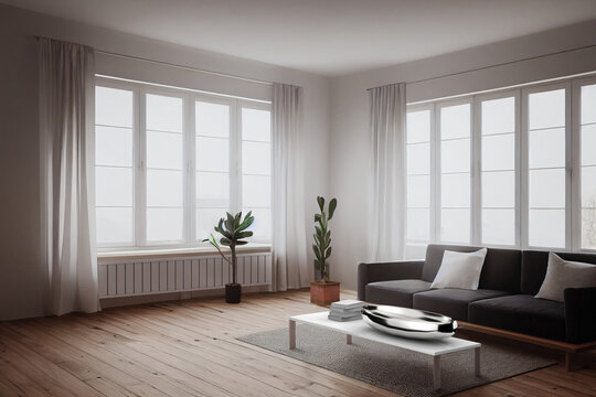 Interior of a dining room in a modern house