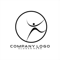 Vector logo design illustration of people being happy.