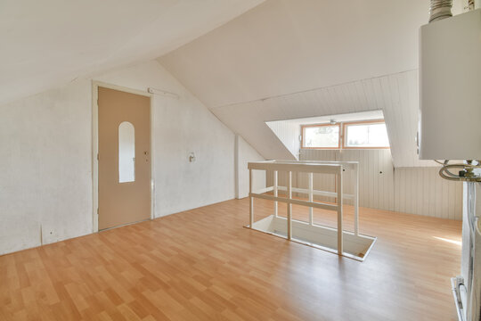 Attic empty room of a modern flat
