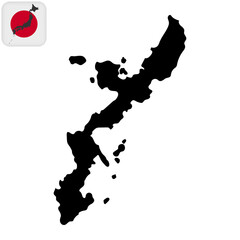 Okinawa island map. Vector illustration - obrazy, fototapety, plakaty