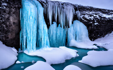 Frozen waterfall