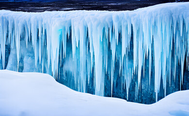 Frozen waterfall