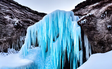 Frozen waterfall