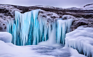 Frozen waterfall