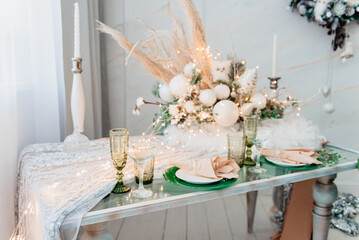 Festive Christmas table setting