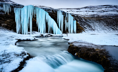 Frozen waterfall