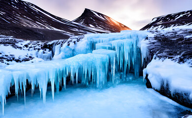 Frozen waterfall