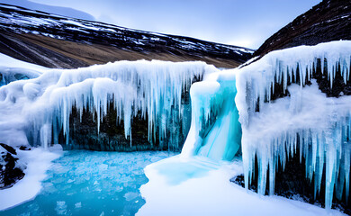 Frozen waterfall