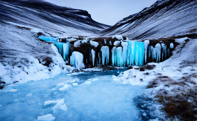Frozen waterfall