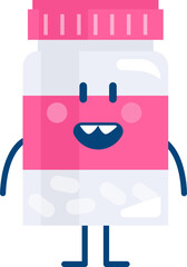 Funny Medical jar character. Vector illustration