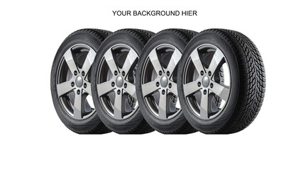  Winter tire with alurim on free On isolated transparent PNG background.