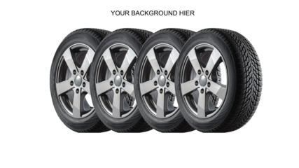  Winter tire with alurim on free On isolated transparent PNG background.