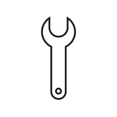 Graphic flat wrench icon for your design and website