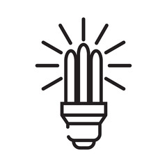 Lamp icon with a line style that is suitable for your modern business