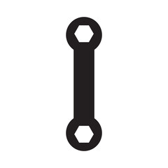 Graphic flat wrench icon for your design and website