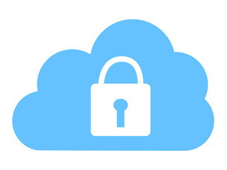 Simple cloud security illustration material