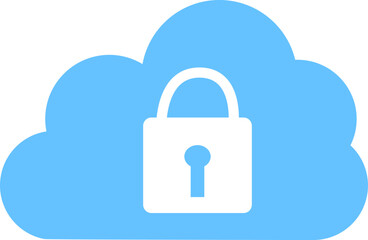Simple cloud security illustration material