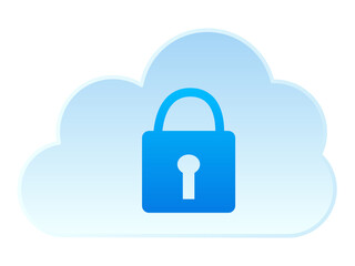 Simple cloud security illustration material