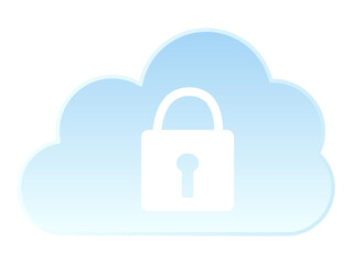 Simple cloud security illustration material