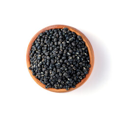 Black Lentils (Maa de Daal, Black matpe beans, Black urad, urad whole). Black Lentils in Pottery.