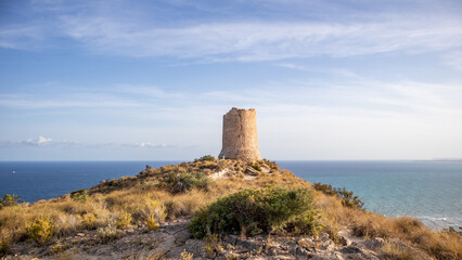 Fototapeta na wymiar Beaches, cliffs on the Costa Blanca in southern Spain. Mediterranean sea.