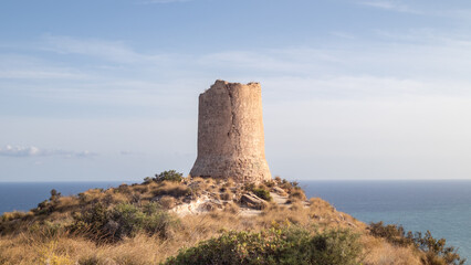 Beaches, cliffs on the Costa Blanca in southern Spain. Mediterranean sea.